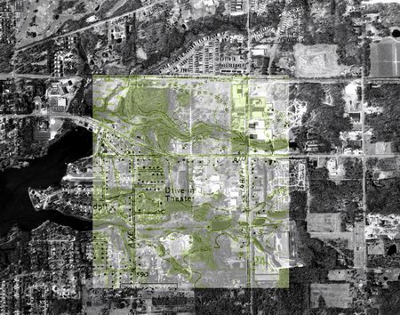 M-104 Drive-In Theatre - Topo Overlay From Terraserver